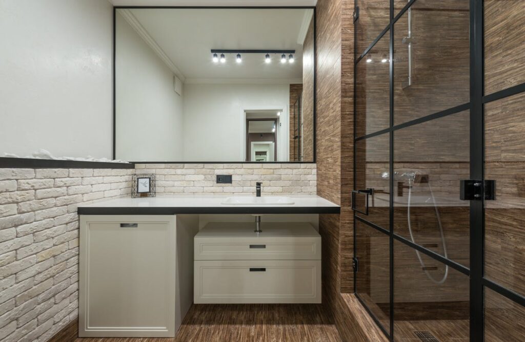 Interior of contemporary stylish bathroom