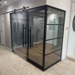glass barn door partition wall calgary